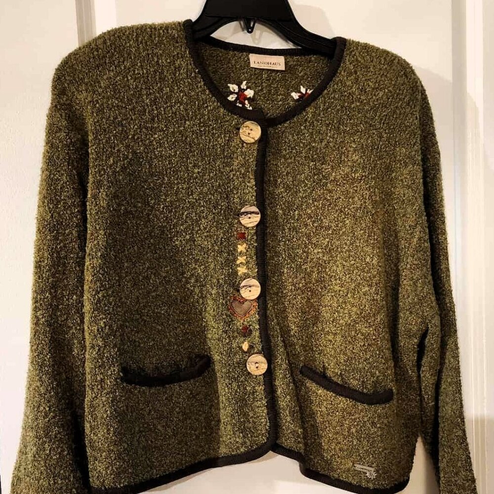 Alpine Sweater Jacket, Green XL